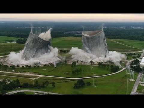 14 Millon Dollar Implosion of JEA Cooling Towers Jacksonville Fla.