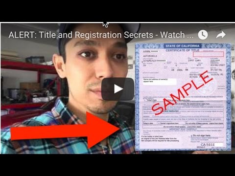ALERT: Title and Registration Secrets - Watch This Video Before You Register Your Flipper Car